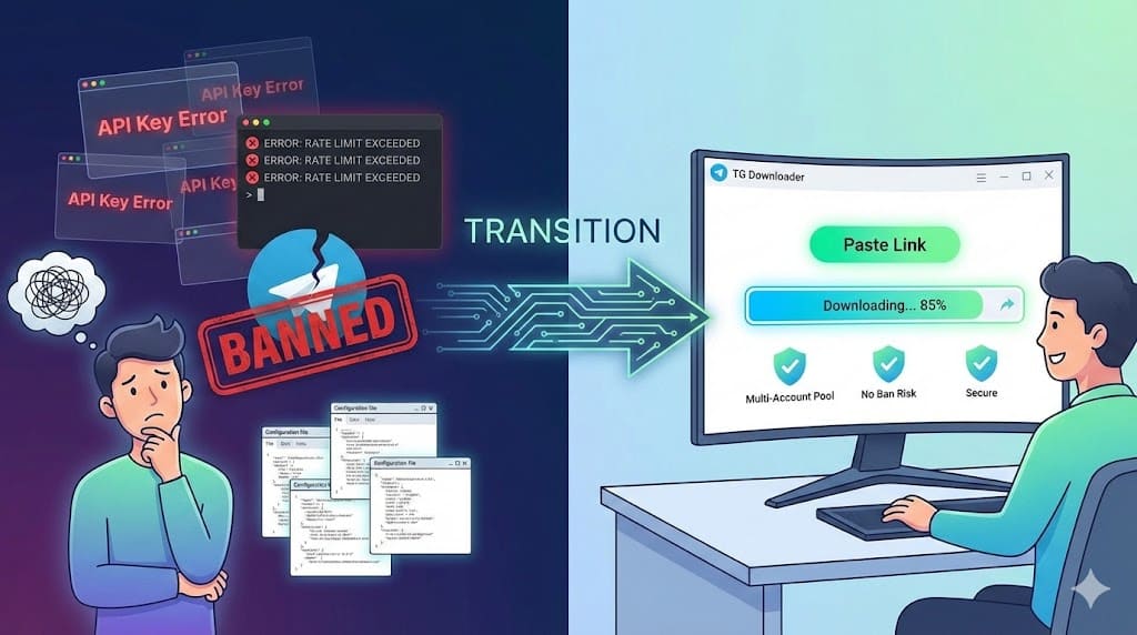 Say Goodbye to API Key Nightmares - TG Downloader Makes Downloading Effortless