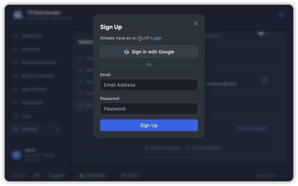 Sign up