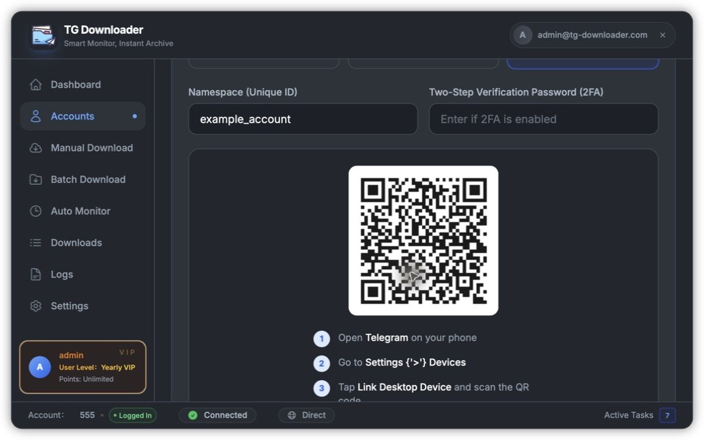 QR code login